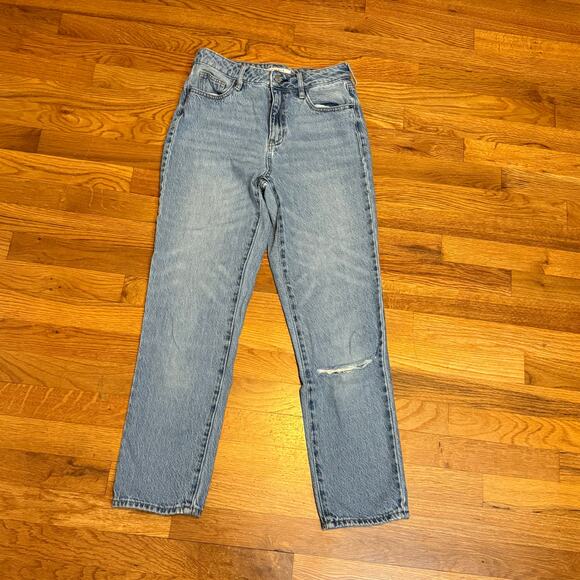 Pacsun Women’s 25 Blue Denim Cotton Mom Jean Retro Distressed Relaxed Basic 90s - Picture 1 of 12